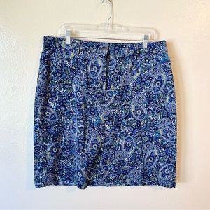 Talbots Paisley Print Corduroy Skirt size‎ 14